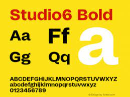 Ejemplo de fuente Studio 6 Extra Bold Italic